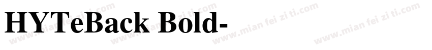 HYTeBack Bold字体转换